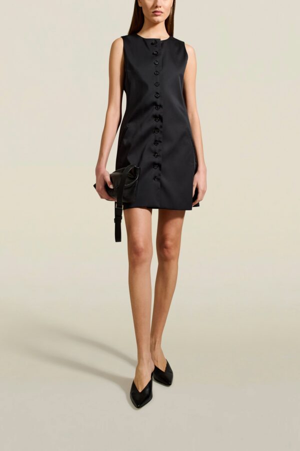 Cybill Short Dress in Black Summer Mikado